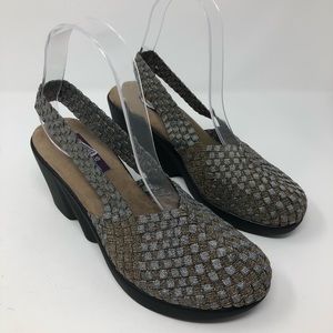 Zee Alexis silver & gold mesh sling back size 7.5